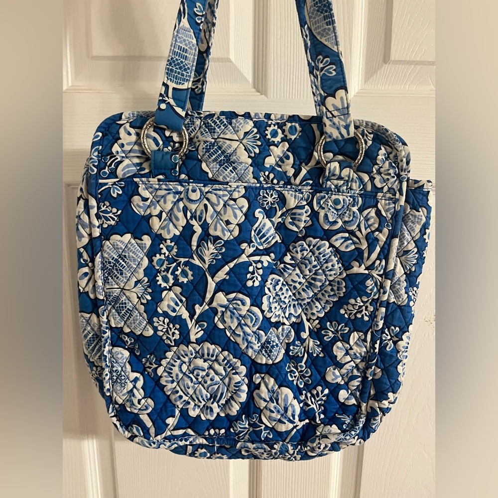 Vera Bradley vintage small tote blue and white floral